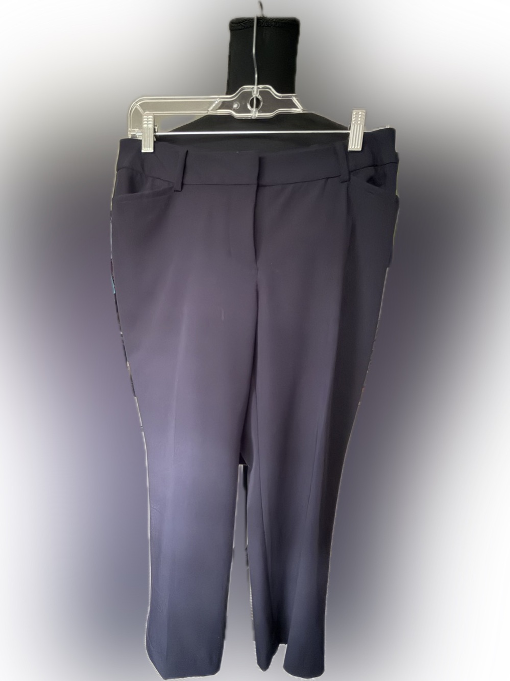 Liz Claiborne Navy Straight-Leg Work Trousers